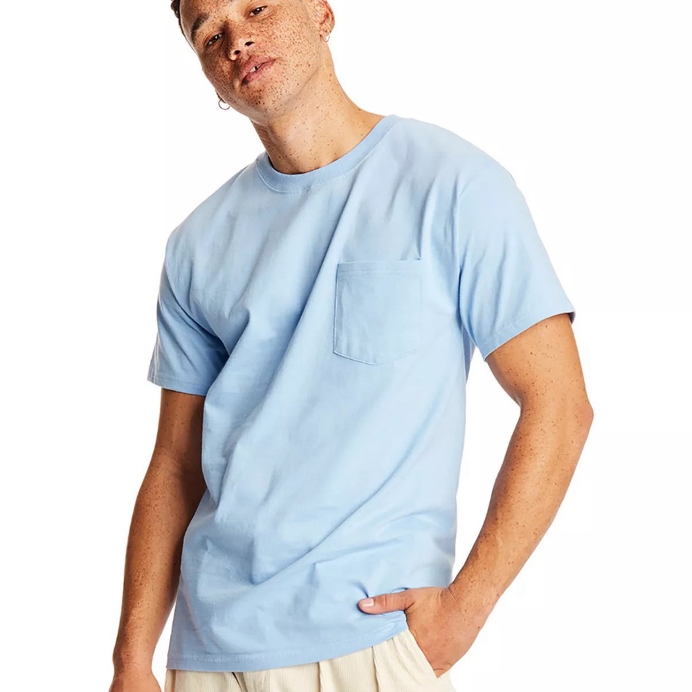 New  Quality Big Mens Blue pocket TShirt 4X 4XL
